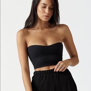 Joah brown black NWT BUSTIER TOP TOP